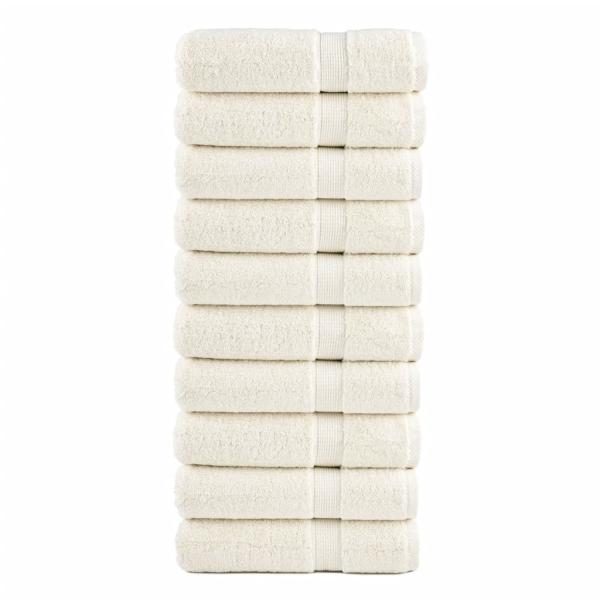 ARDEBO.de - Premium-Handtücher SOLUND 10 Stk. Cremeweiß 50x100 cm 600 g/m²