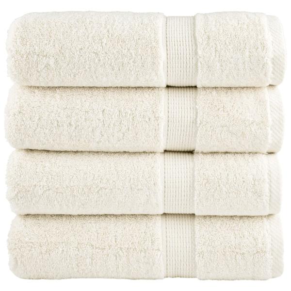ARDEBO.de - Premium Badetücher SOLUND 4 Stk. Creme 100x150 cm 600 g/m²