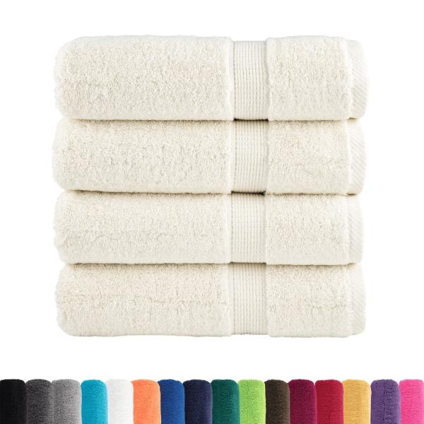 Premium Badetücher SOLUND 4 Stk. Creme 100x150 cm 600 g/m²