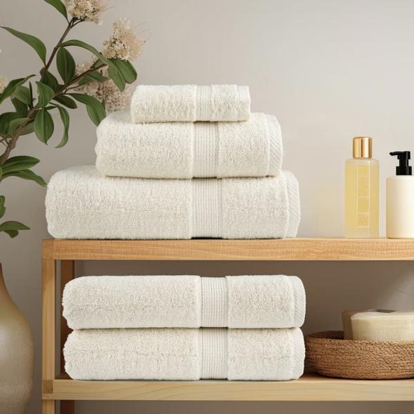 Premium Badetücher SOLUND 4 Stk. Creme 100x150 cm 600 g/m²