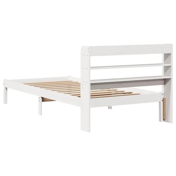 Massivholzbett ohne Matratze Weiß 75x190 cm Kiefernholz