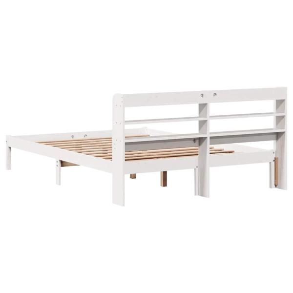 Massivholzbett ohne Matratze Weiß 135x190 cm Kiefernholz