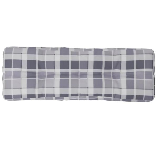 Palettenkissen Grau Karomuster 120x40x12 cm Stoff