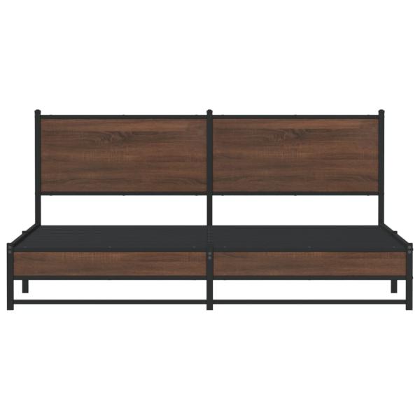 Metallbett ohne Matratze Braun Eichen-Optik 183x213 cm