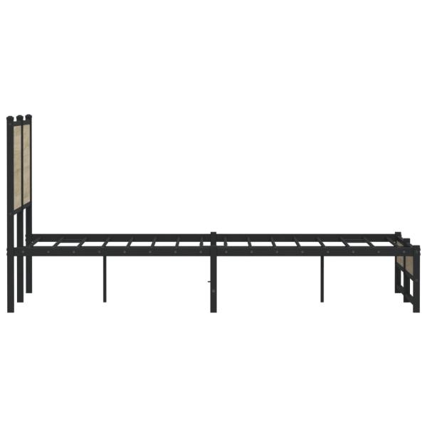 Metallbett ohne Matratze Sonoma-Eiche 120x200 cm