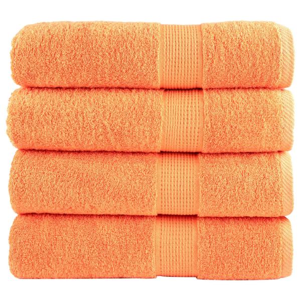 Premium Badetücher SOLUND 4 Stk. Orange 100x150 cm 600 g/m²