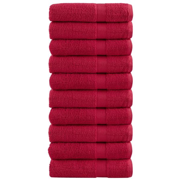 ARDEBO.de - Premium Badetücher SOLUND 10 Stk. Rot 100x150 cm 600 g/m²