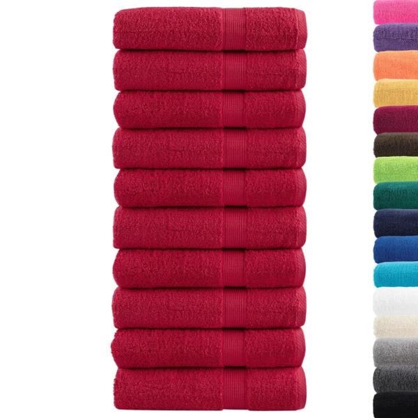 Premium Badetücher SOLUND 10 Stk. Rot 100x150 cm 600 g/m²