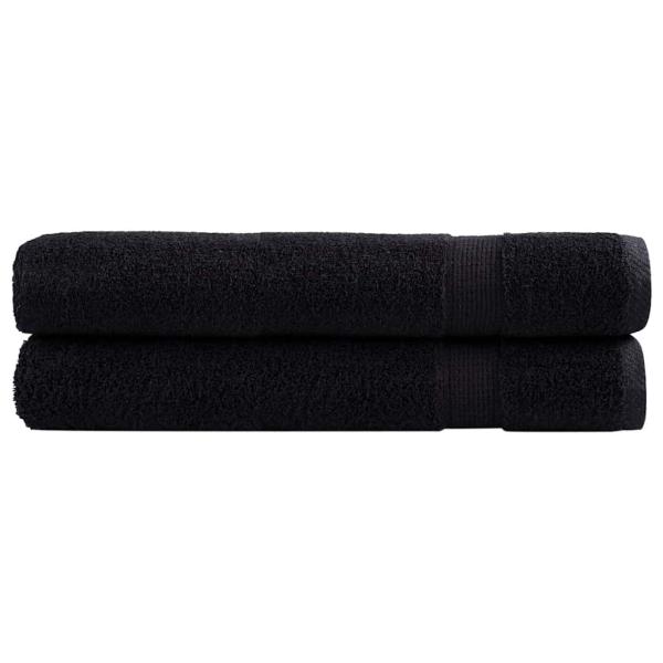 ARDEBO.de - Premium-Handtücher SOLUND 2 Stk. Schwarz 100x200 cm 600 g/m²