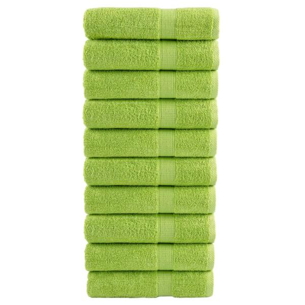 ARDEBO.de - Premium Badetücher SOLUND 10 Stk. Apfelgrün 100x150 cm 600 g/m²