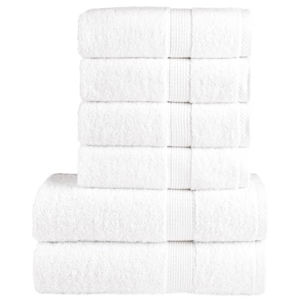 ARDEBO.de - 6 tlg. Premium-Handtuch-Set SOLUND Weiß 600 g/m²