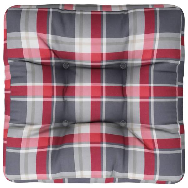 Palettenkissen Rot Karomuster 60x60x12 cm Stoff