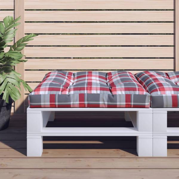 ARDEBO.de - Palettenkissen Rot Karomuster 80x80x12 cm Stoff