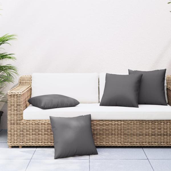 ARDEBO.de - Sofakissen 4 Stk. Anthrazit 60x60 cm Stoff