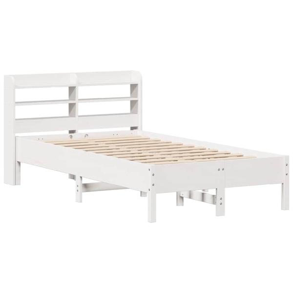 Massivholzbett ohne Matratze Weiß 75x190 cm Kiefernholz