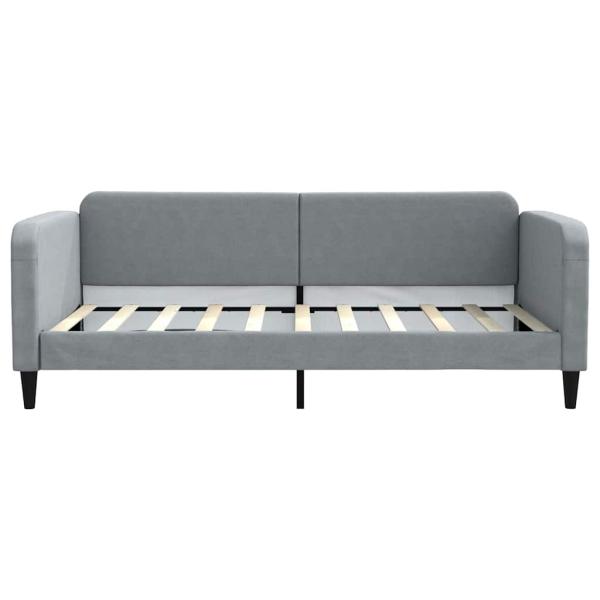 Tagesbett Ausziehbar mit Schubladen Hellgrau 100x190 cm Stoff