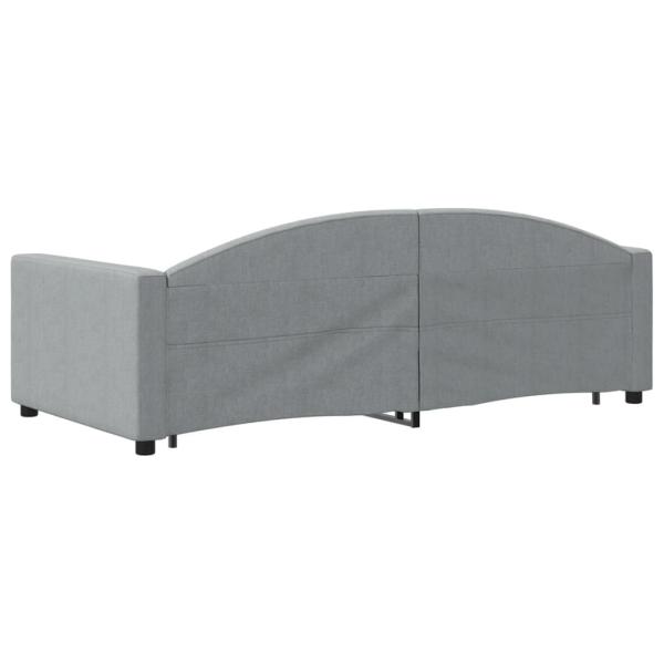 Tagesbett Ausziehbar mit Schubladen Hellgrau 100x190 cm Stoff