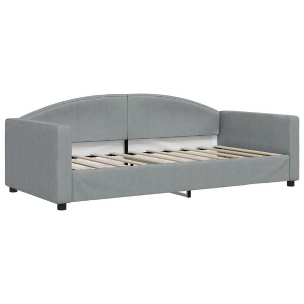 Tagesbett Ausziehbar mit Schubladen Hellgrau 100x190 cm Stoff