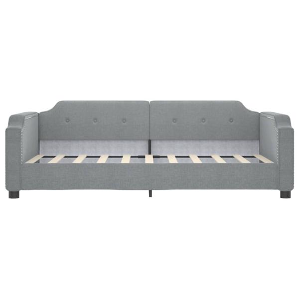Tagesbett Ausziehbar Hellgrau 100x190 cm Stoff