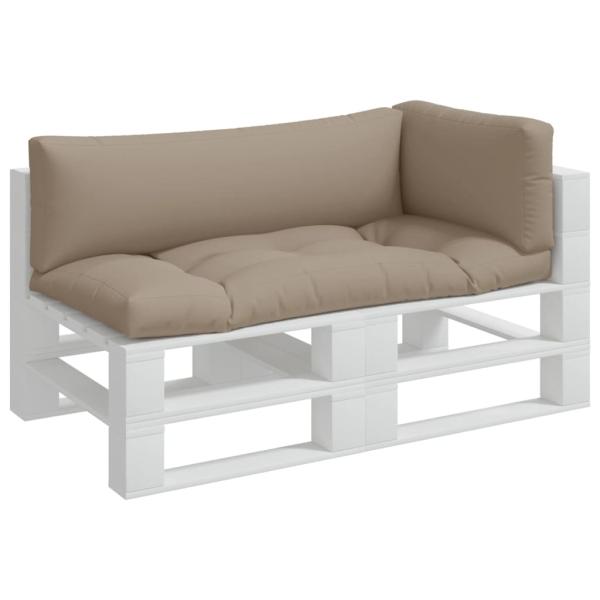Palettenkissen 3-tlg. Taupe Stoff