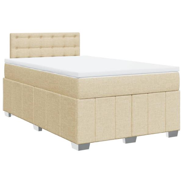 Boxspringbett mit Matratze Creme 120x190 cm Stoff