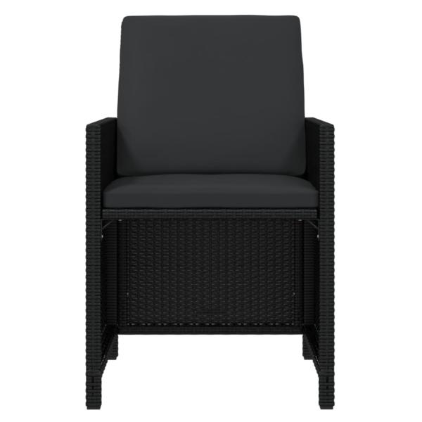 17-tlg. Garten-Essgruppe mit Kissen Schwarz Poly Rattan