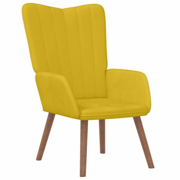 Relaxsessel mit Hocker Senfgelb Samt