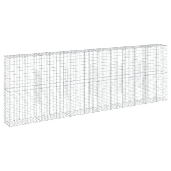 Gabione mit Deckel 600x50x200 cm Verzinktes Eisen