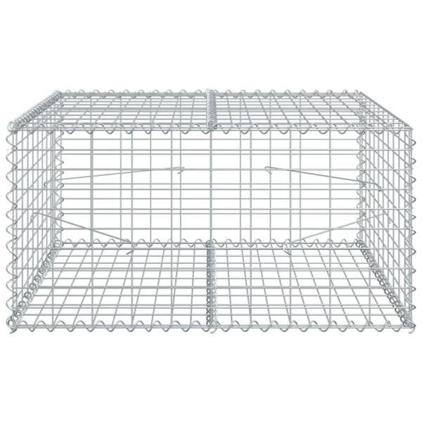 Gabione mit Deckel 100x100x50 cm Verzinktes Eisen