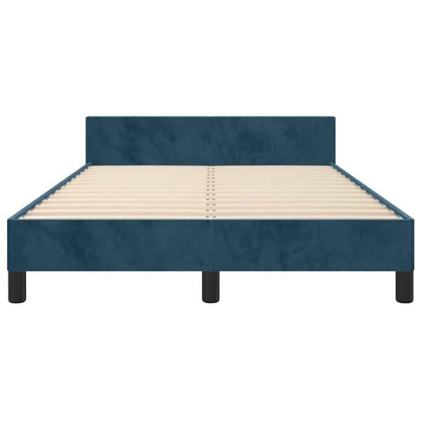 Bettgestell ohne Matratze Dunkelblau 120x190 cm Samt