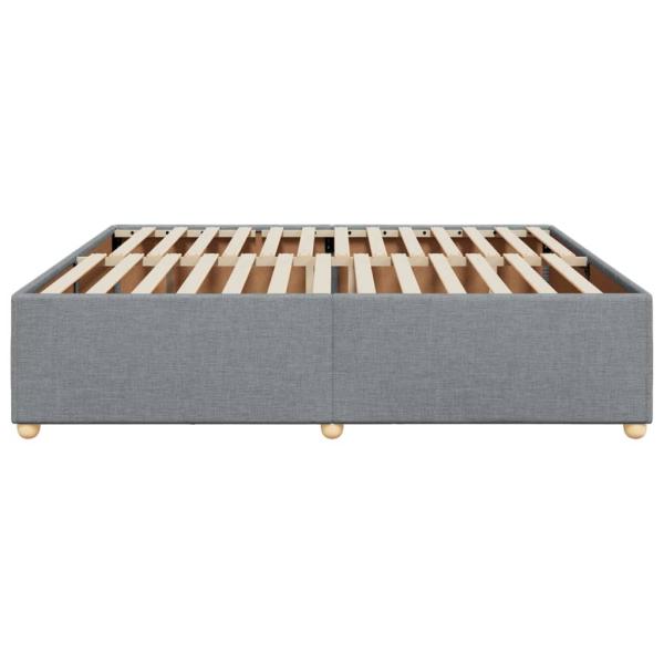 Bettgestell ohne Matratze Hellgrau 200x200 cm Stoff