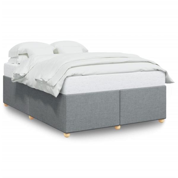 Bettgestell ohne Matratze Hellgrau 140x190 cm Stoff