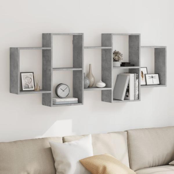 ARDEBO.de - Wandregal Betongrau 159x18x65 cm Holzwerkstoff