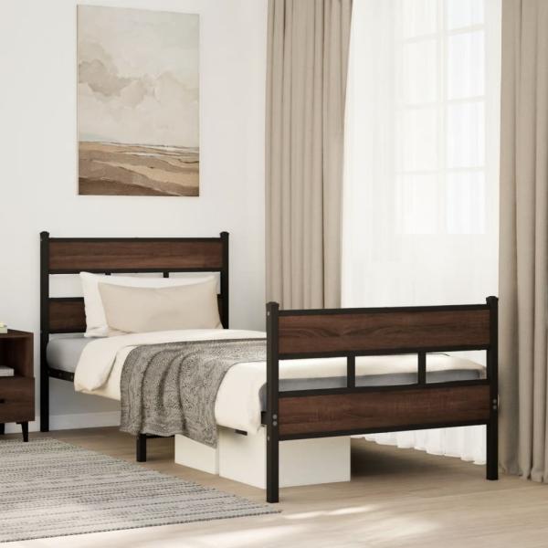 ARDEBO.de - Bettgestell ohne Matratze mit Kopf- und Fußteil 90x200 cm