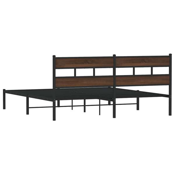 Bettgestell ohne Matratze mit Kopfteil Braun Eiche 193x203 cm