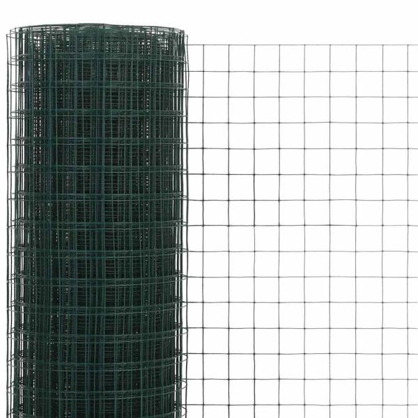 Drahtzaun Stahl mit PVC-Beschichtung 10x0,5 m Grün