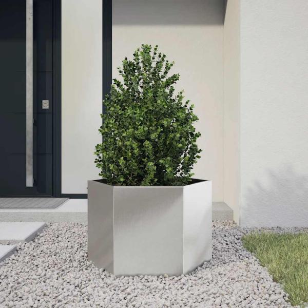 ARDEBO.de - Pflanzkübel Sechseckig 69x60x45 Edelstahl