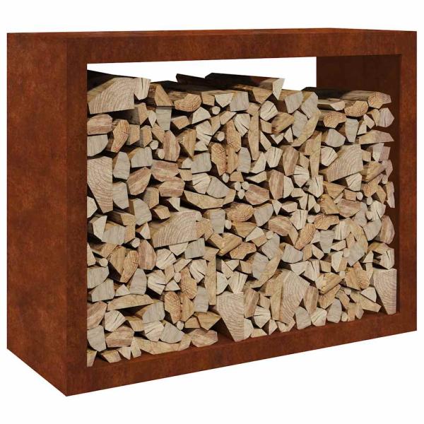 Brennholzregal 100x40x80 cm Wetterfester Stahl