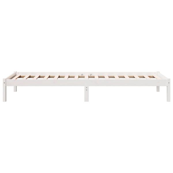 Massivholzbett Extra Lang ohne Matratze Weiß 90x220 Kiefernholz