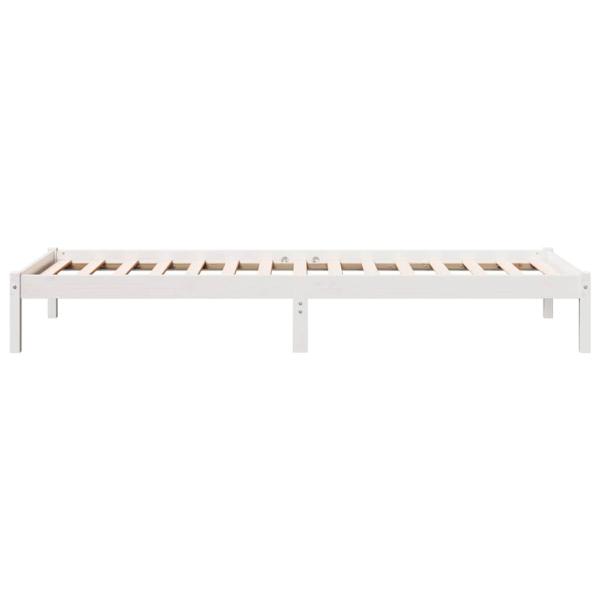 Massivholzbett Extra Lang ohne Matratze Weiß 90x210 Kiefernholz
