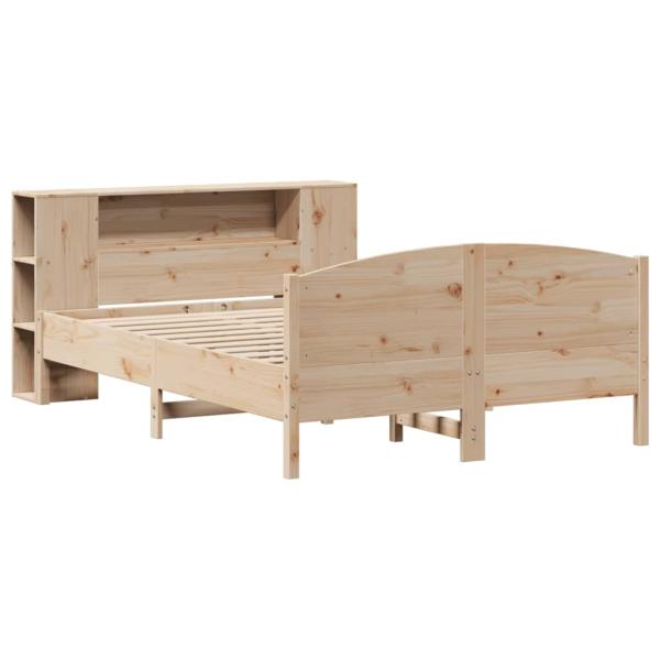 Massivholzbett mit Regal ohne Matratze 135x190 cm Kiefer