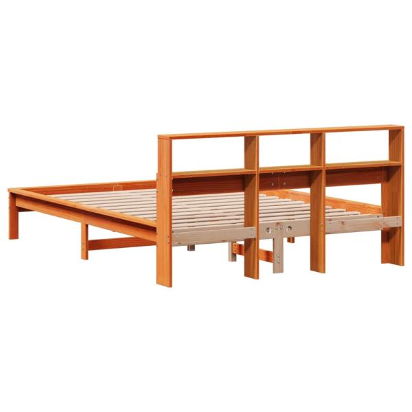 Massivholzbett ohne Matratze Wachsbraun 135x190 cm Kiefernholz