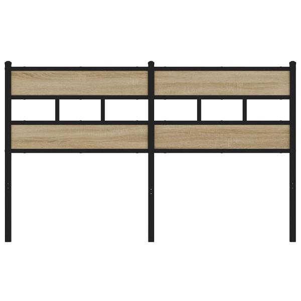 Ersatz-Kopfteil Sonoma-Eiche 135 cm Eisen und Holzwerkstoff
