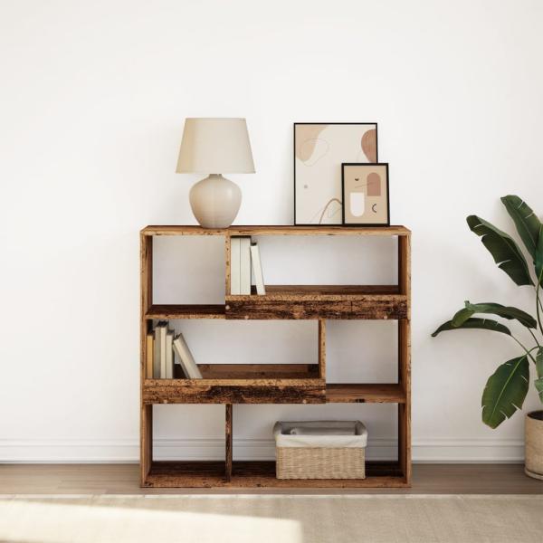 ARDEBO.de - Bücherregal/Raumteiler Altholz-Optik 100x33x94,5 cm