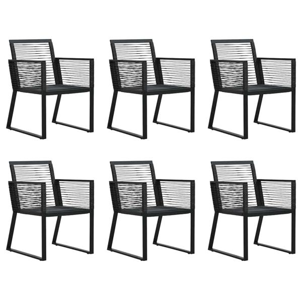 7-tlg. Garten-Essgruppe PVC Rattan Schwarz