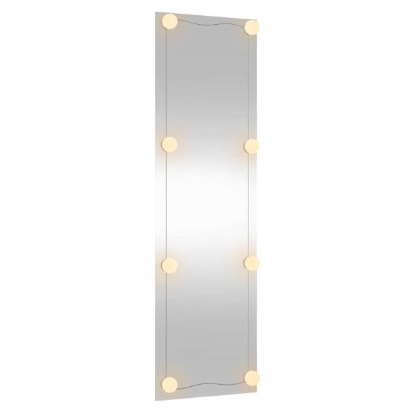 Wandspiegel mit LED-Leuchten 30x100 cm Glas Rechteckig