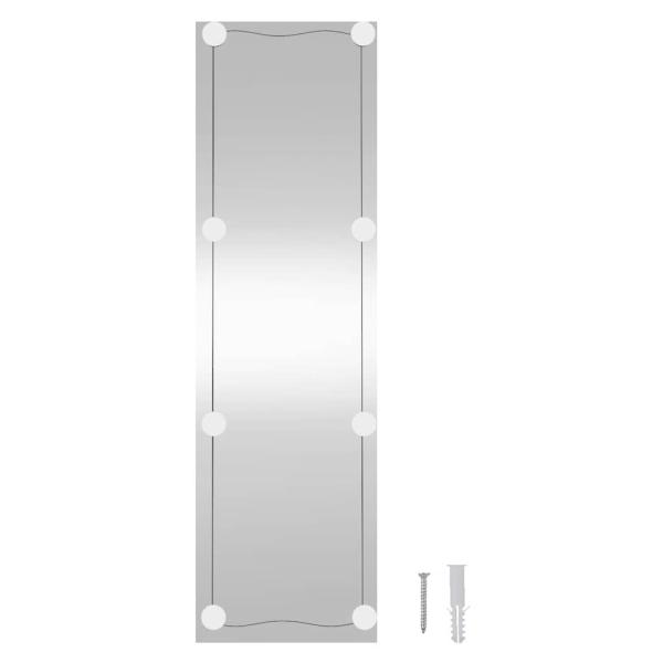 Wandspiegel mit LED-Leuchten 30x100 cm Glas Rechteckig