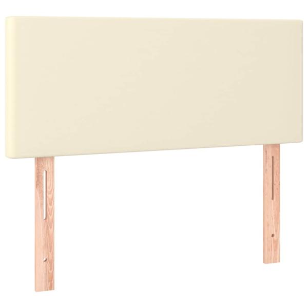 Boxspringbett mit Matratze Creme 80x200 cm Kunstleder