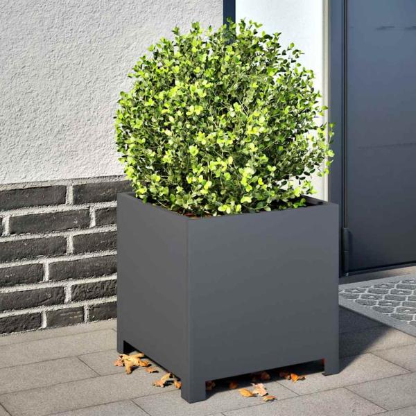 ARDEBO.de - Pflanzkübel Anthrazit 40x40x40 Stahl
