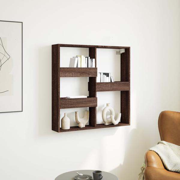 ARDEBO.de - Wandschrank Braun Eichen-Optik 80x15x80 cm Holzwerkstoff